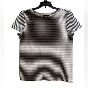 Women’s Theory Navy Blue Stripped Shirt Size Medium EUC